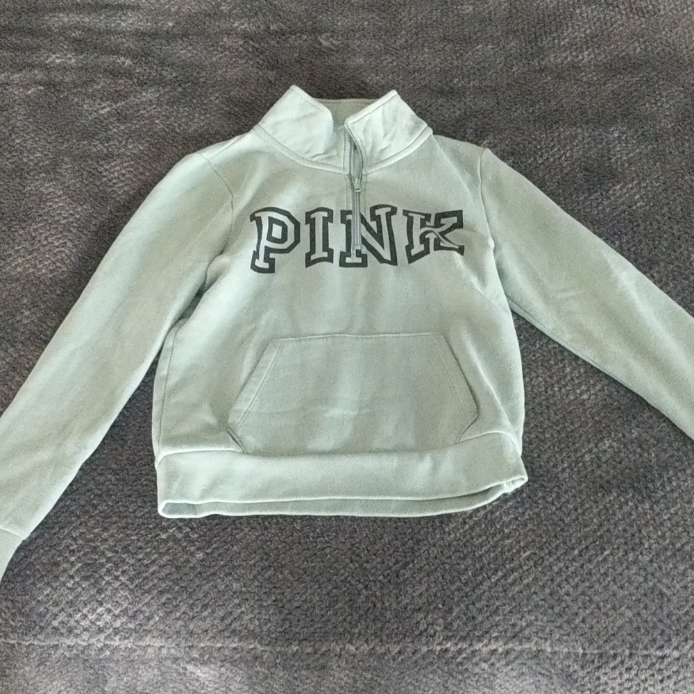 PINK QUARTER ZIP PULLOVER